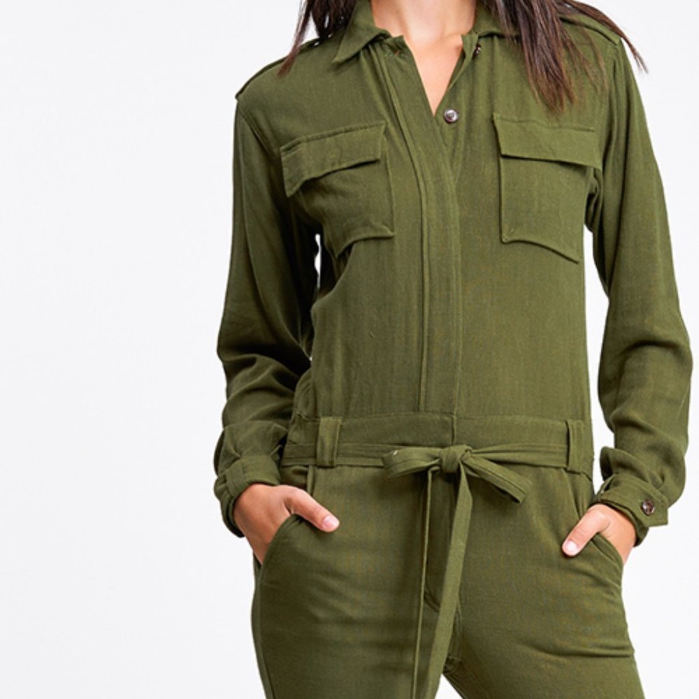 NWT Tapered Leg Coverall Cargo Utility Jumpsuit - Picture 5 of 5